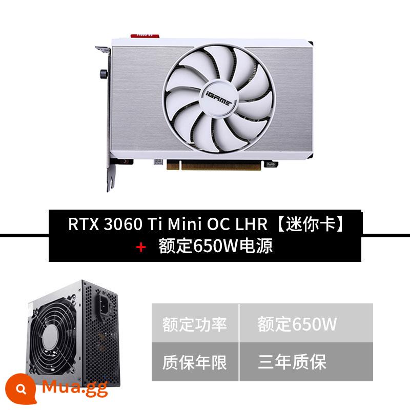 Thẻ hiển thị độc lập máy tính để bàn chơi game RTX3060/Ti Vulcan AD/Ultra white đầy màu sắc - iGame RTX 3060 Ti Mini OC LHR+ nguồn điện định mức 650W