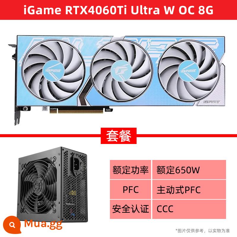 Thẻ hiển thị độc lập máy tính để bàn chơi game RTX3060/Ti Vulcan AD/Ultra white đầy màu sắc - iGame RTX4060Ti Ultra W OC 8GB+ bộ nguồn 650W định mức