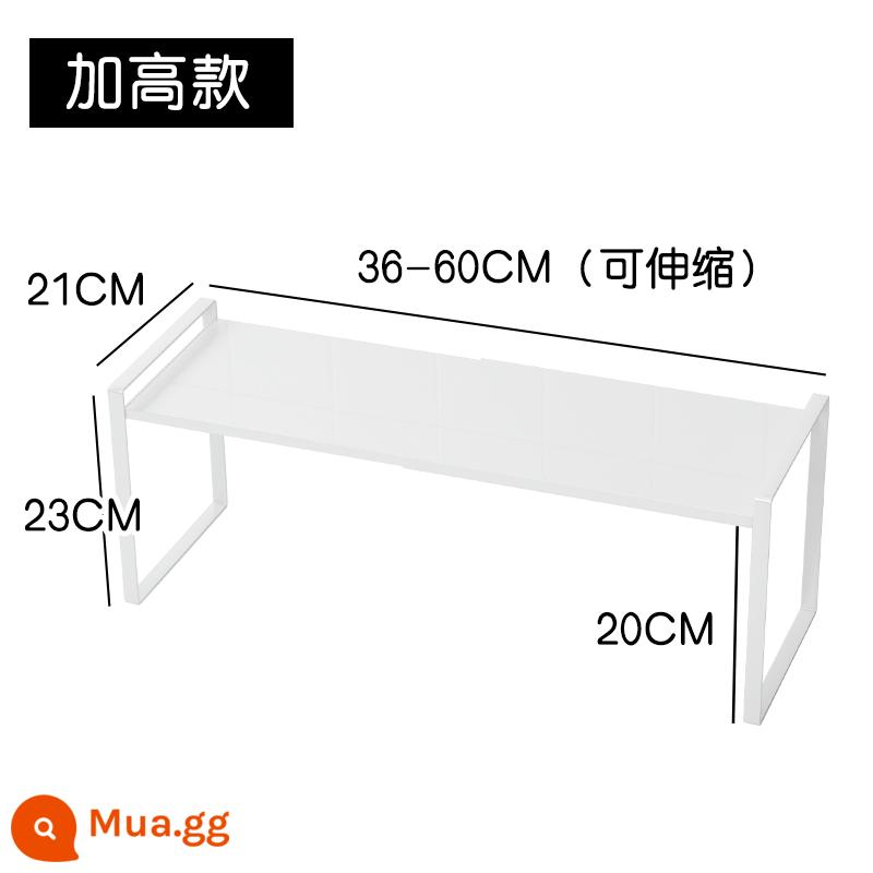 Giá đỡ nhà bếp có thể thu vào mặt bàn tủ tổng thể phân vùng bên trong lớp giá tủ gia vị lưu trữ lớp kệ nồi giá bát giá - Model tấm nâng cao (màu trắng)