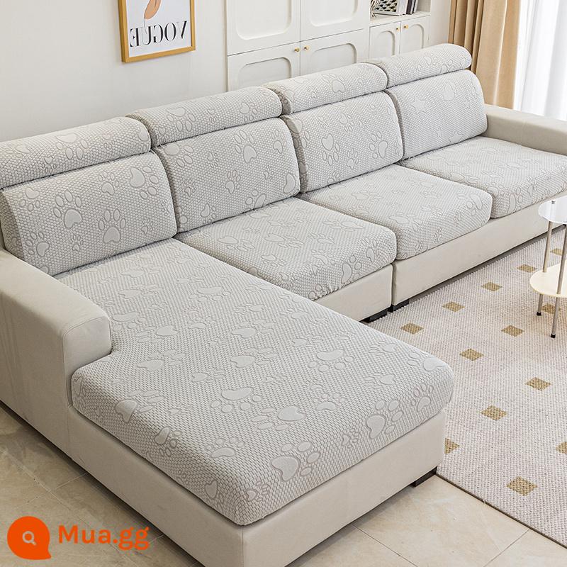 Đan kết hợp đàn hồi đa năng bao gồm tất cả ghế sofa bốn mùa đa năng đệm lưng bọc ghế sofa đệm - Móng mèo (xám nhạt)