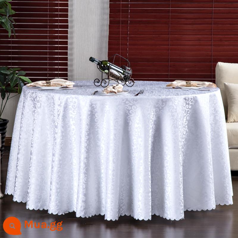 Khách sạn Bàn vải vải nghệ thuật Nhà hàng Tablecloth Nhà hàng Table Vải châu Âu bàn tròn khăn trải bàn tròn tròn bàn trải bàn tròn - Móc đôi-tuyết trắng