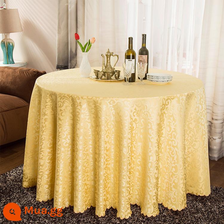 Khách sạn Bàn vải vải nghệ thuật Nhà hàng Tablecloth Nhà hàng Table Vải châu Âu bàn tròn khăn trải bàn tròn tròn bàn trải bàn tròn - Móc đôi-màu be