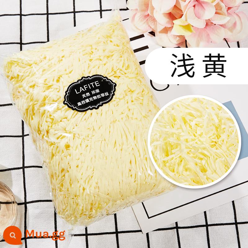 Hộp quà tặng raffia vụn giấy lụa sáng tạo hộp kẹo làm bánh Tanabata ngày lễ tình nhân đóng gói quà tặng phụ miễn phí vận chuyển - vàng nhạt