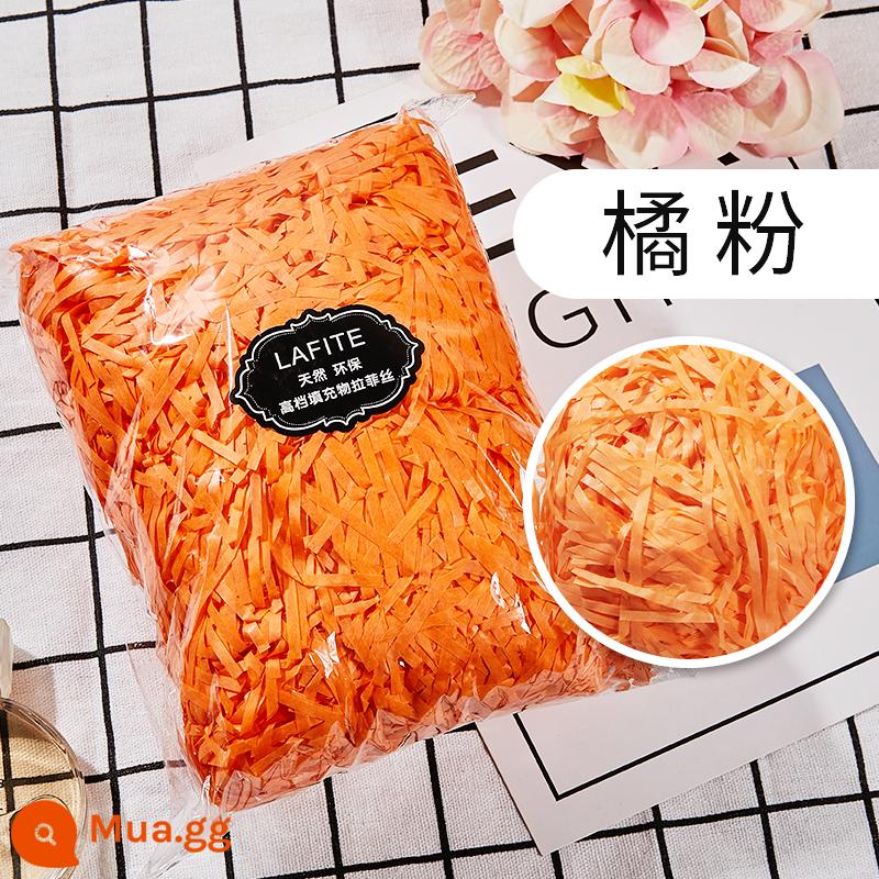 Hộp quà tặng raffia vụn giấy lụa sáng tạo hộp kẹo làm bánh Tanabata ngày lễ tình nhân đóng gói quà tặng phụ miễn phí vận chuyển - bột cam