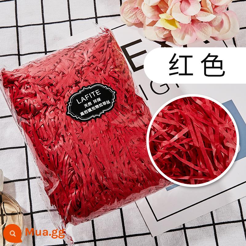 Hộp quà tặng raffia vụn giấy lụa sáng tạo hộp kẹo làm bánh Tanabata ngày lễ tình nhân đóng gói quà tặng phụ miễn phí vận chuyển - màu đỏ