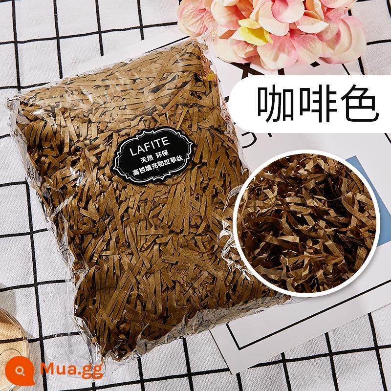 Hộp quà tặng raffia vụn giấy lụa sáng tạo hộp kẹo làm bánh Tanabata ngày lễ tình nhân đóng gói quà tặng phụ miễn phí vận chuyển - Màu nâu