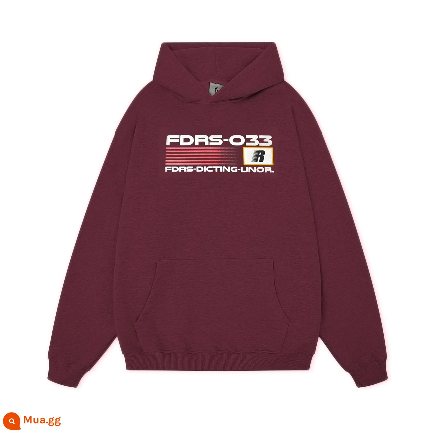 FDR quốc triều R họa tiết chữ in hình hoodie nam nữ thu đông Mỹ nặng cặp đôi tay dài áo hoodie - rượu vang