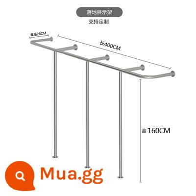 Thép không gỉ treo tường cửa hàng quần áo giá treo tường cửa hàng quần áo nữ đơn giản kệ treo quần áo kệ treo tường quần áo trẻ em thanh treo quần áo - Chiều dài 400 chiều cao 160/170 cm thép không gỉ chải dày