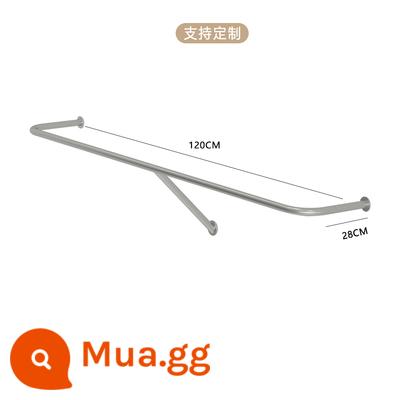 Thép không gỉ treo tường cửa hàng quần áo giá treo tường cửa hàng quần áo nữ đơn giản kệ treo quần áo kệ treo tường quần áo trẻ em thanh treo quần áo - Chiều dài rút dây thép không gỉ 120cm (hỗ trợ xiên)