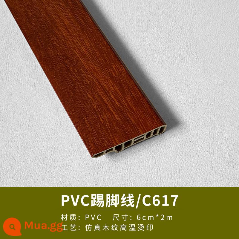 PVC ốp chân tường cao cấp bảo vệ môi trường giả gỗ nguyên khối ốp chân tường dòng gạch lát nền bằng gỗ dán tường dòng chân dải viền tường - C617[rộng 6cm dài 2m/gốc