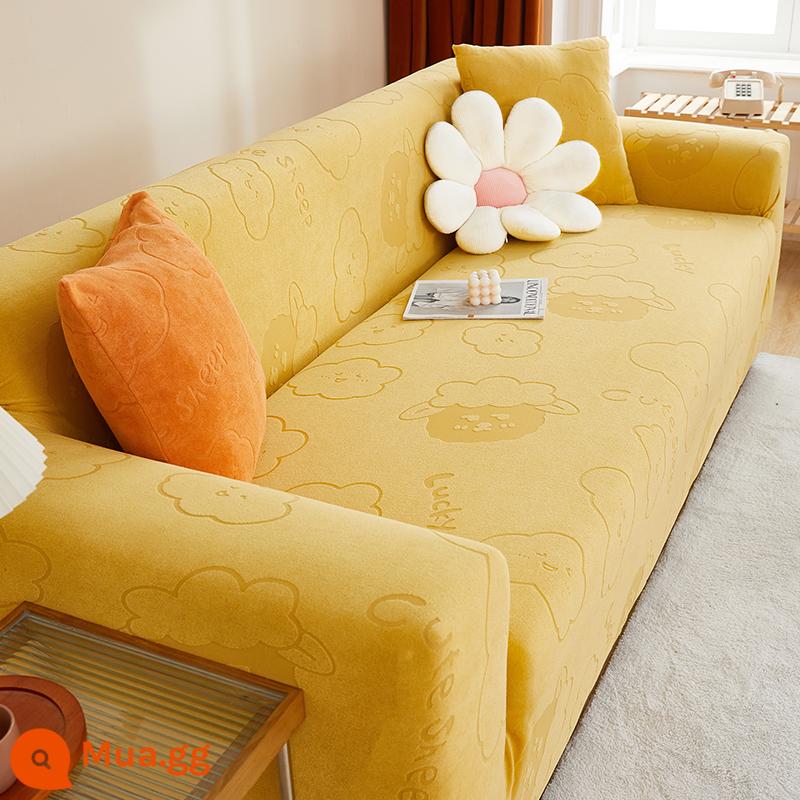 Bọc Ghế Sofa Tất Cả Đa Năng Lười Full Bọc Ghế Sofa Chống Mèo Xước Bốn Mùa Đa Năng Đệm Sofa Co Giãn bao Da Bộ - Yunmianmian-vàng chanh