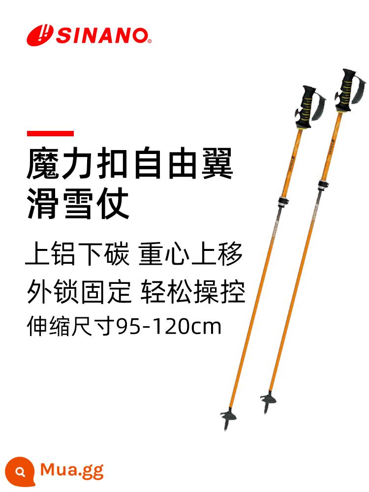 Nhật Bản nhập khẩu khóa ngoài khóa Sinano Buckle Ski Rod Carbon Dual Thiết bị thể thao mới Sản phẩm mới 2021 Snow Season Sản phẩm mới - cam sáng