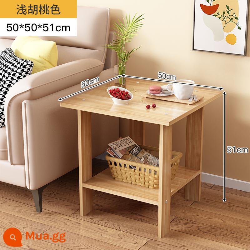 Bàn nhỏ, sofa, bàn cà phê căn hộ nhỏ cho phòng khách, nhà cho thuê, kệ đầu giường, bàn trà đơn giản Bắc Âu - Gỗ óc chó nhẹ 50*50*51 [gửi góc chống va đập]