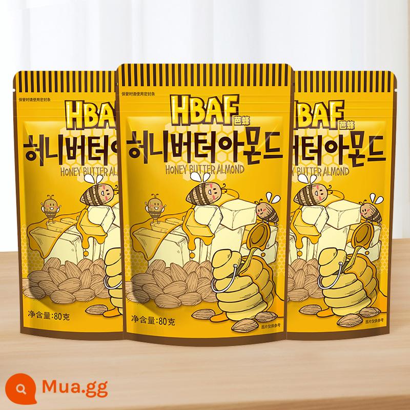 Tom Farm Hàn Quốc Kem Mật Ong Hạnh Nhân Hạt Điều Mù Tạt Hạnh Nhân Hạnh Nhân Snacks Nhập Khẩu - [Gói tăng cường] Hạnh nhân kem mật ong 80g*3 túi