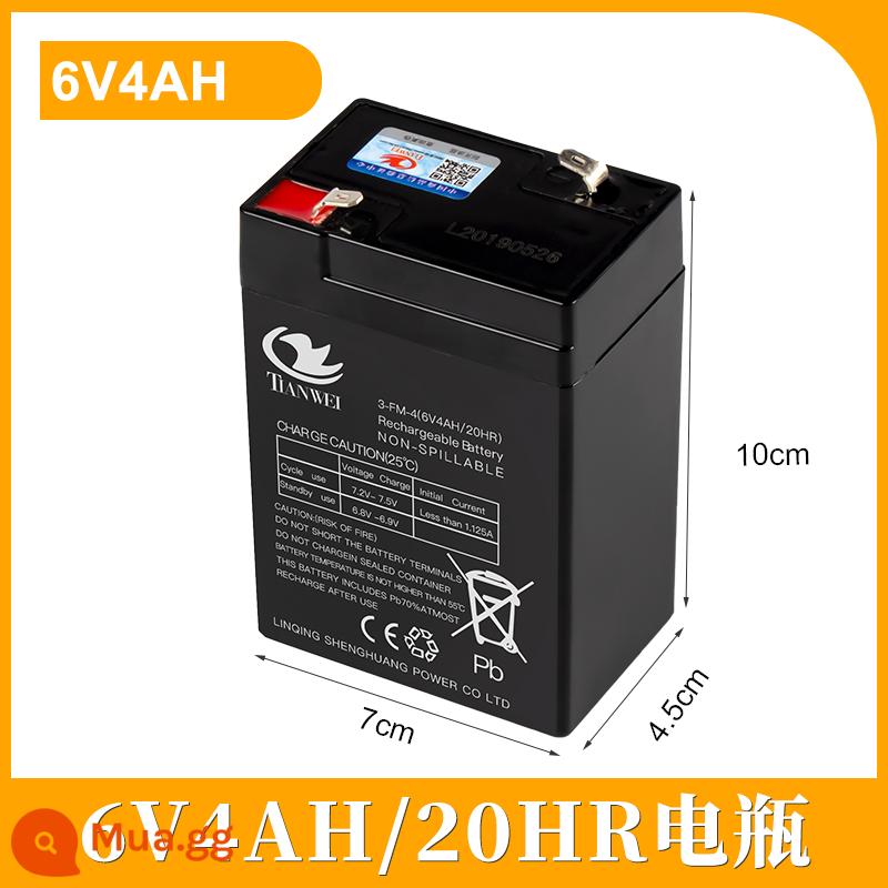 6V4AH4.5AHV7ah 6V12V điện đồ chơi trẻ em ô tô xe máy xe đẩy pin sạc pin - 6V4AH [Pin Tianwei]