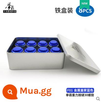 QANBA GRAVITY Boxer Trọng lực Xoắn ốc Màu kim loại Tắt tiếng Trục cơ Nút Arcade Nút xoắn ốc - Hộp sắt kim loại màu xanh F01