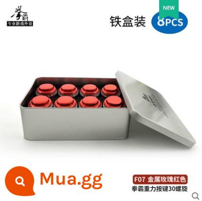 QANBA GRAVITY Boxer Trọng lực Xoắn ốc Màu kim loại Tắt tiếng Trục cơ Nút Arcade Nút xoắn ốc - Hộp sắt màu đỏ hồng kim loại F07