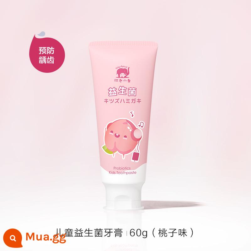 Kem đánh răng trẻ em Red Elephant baby baby 1-3-6-12 tuổi men vi sinh chứa flo chống sâu răng hàm lượng florua thấp - [60g]Hương đào