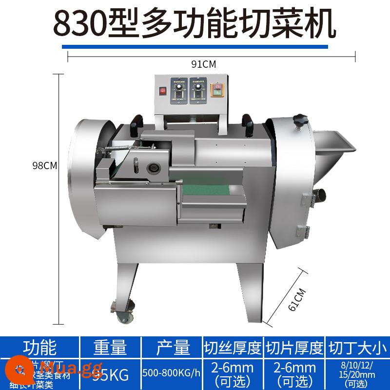 Máy cắt rau củ điện thương mại khoai tây cắt lát hoàn toàn tự động căng tin nhà bếp máy cắt rau củ đa chức năng - Máy cắt rau củ biến tần 830 hai đầu thái lát, động cơ bằng đồng nguyên chất