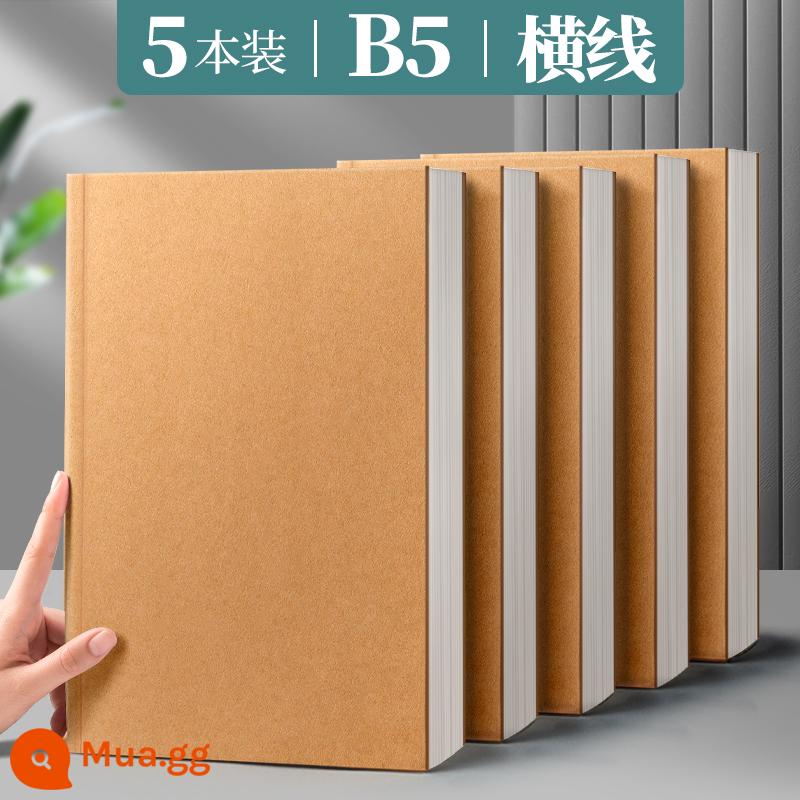 Sổ tay b5 dày sổ a5 da bò đơn giản sinh viên đại học dùng a4 sổ trắng siêu dày để bắn giấy bản đồ tư duy đường ngang lưới này sổ nhật ký sổ tay sổ nháp sổ tay sổ sách kế toán - 5 cuốn [B5/dòng ngang] siêu dày 256 trang/cuốn