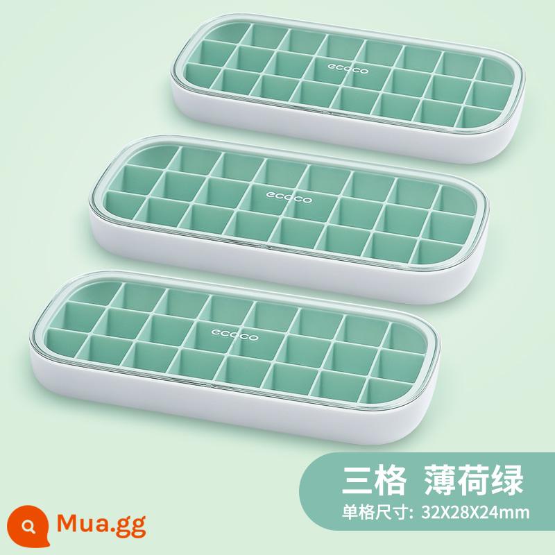 Kem Khuôn Khay Đá Máy Làm Đá Đông Lạnh Kem Hộp Có Nắp Lưới Silicone Đỏ Cấp Thực Phẩm Tủ Lạnh Gia Đình Tự Làm Hiện Vật - Ba lớp - màu xanh bạc hà bán trong suốt [đá viên, thạch sữa chua và thực phẩm bổ sung được đông lạnh riêng biệt]