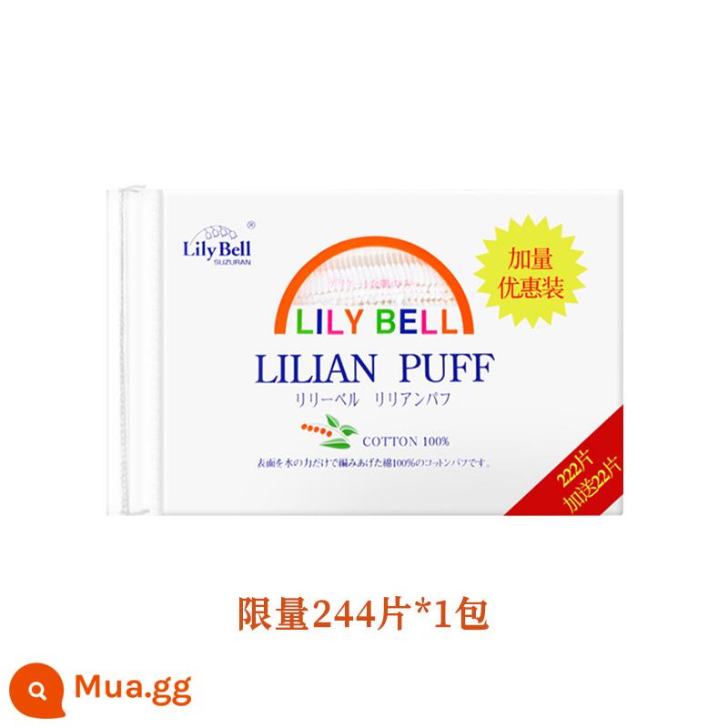 LilyBell Lily Bell 222 miếng bông tẩy trang cotton tinh khiết tiết kiệm nước làm sạch mặt nén ướt đặc biệt dành cho phụ nữ - 222+22 miếng (1 gói)