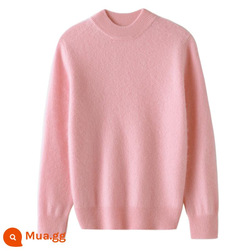 Ordos trẻ em áo len cashmere nửa cao cổ bé gái áo thun áo len bé trai đáy áo len bé cardigan dày - Sợi đơn ---- Bột bình minh nửa cao