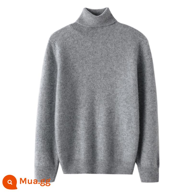 Ordos trẻ em áo len cashmere nửa cao cổ bé gái áo thun áo len bé trai đáy áo len bé cardigan dày - Dây đơn ----- Ve áo cao Màu xám trung bình