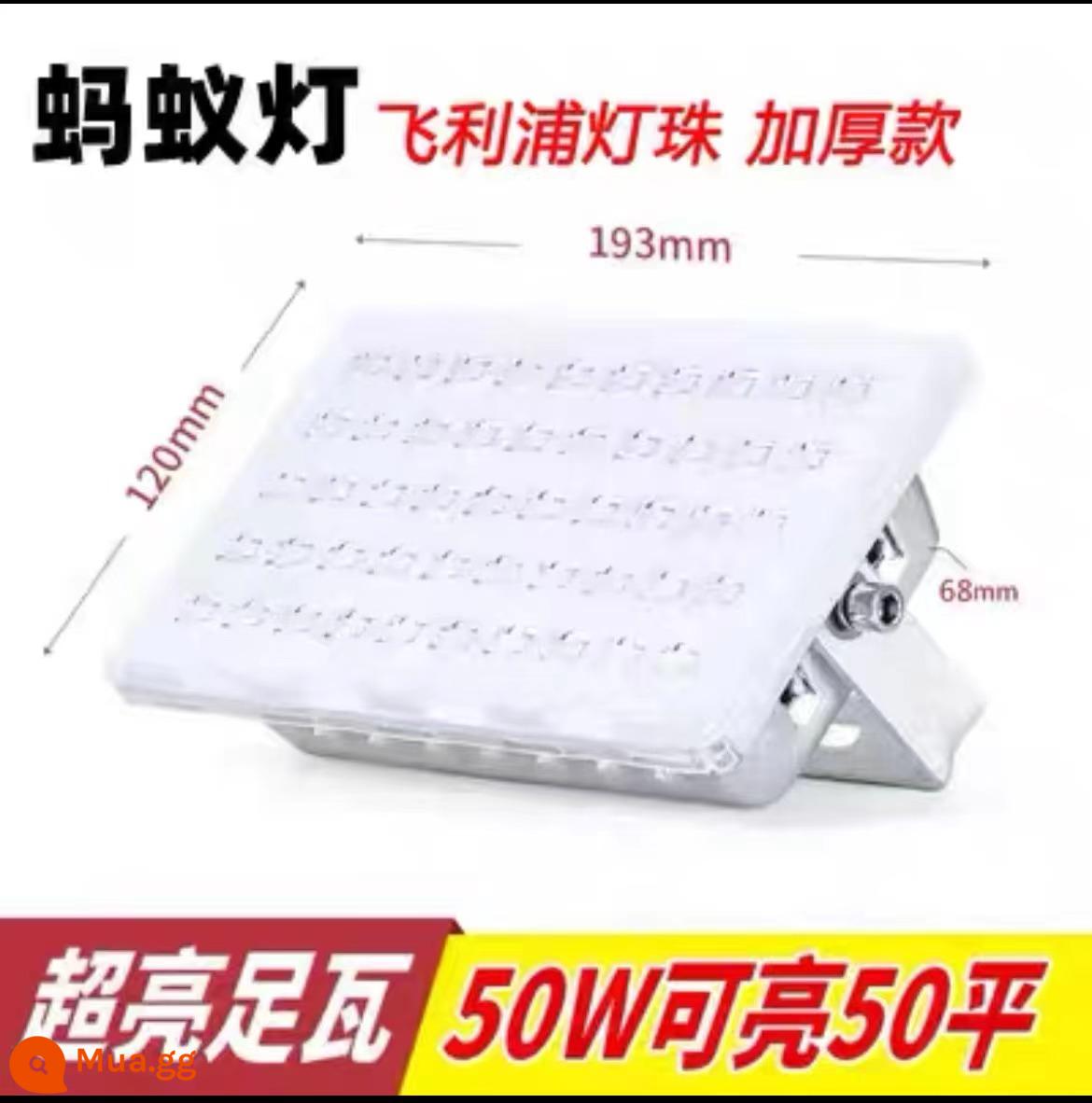 Đèn Pha LED Chiếu Sáng Ngoài Trời 200W Siêu Sáng Nhà Xưởng Xưởng Kho Chống Nước Quảng Cáo Biển Hiệu Đèn Kiến Đèn - 50W siêu sáng-Đèn Philips-model ánh sáng trắng dày, đảm bảo không chiếu sáng