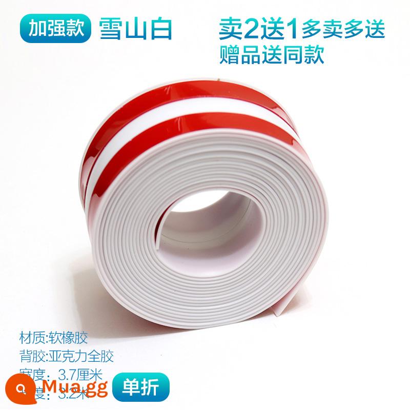 Sàn gỗ PVC sàn da chống thấm áp lực dòng L góc vuông nhà bếp và phòng tắm phổ biến cong cao và thấp khóa nhãn dán dải cạnh tự dính - Snow Mountain White-Giảm giá một lần-Mua 2 tặng 1-Gói giá cả phải chăng rộng 3,7cm