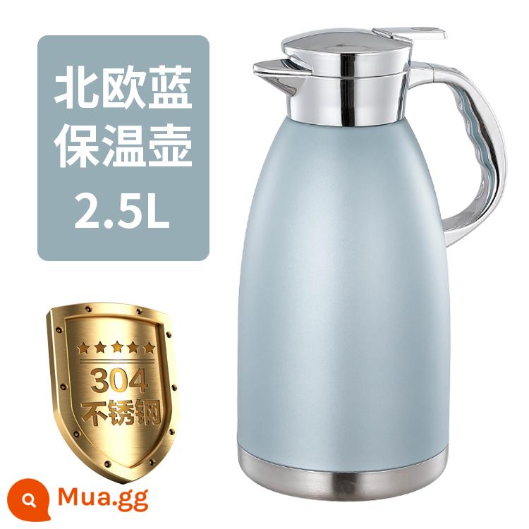 Ấm đun nước giữ nhiệt inox 304, ấm trà giữ nhiệt thương mại, ấm đun nước giữ nhiệt, bình giữ nhiệt gia đình, bình thủy phòng ăn, bình thủy khách sạn - Nồi Roman Sky Blue 304 2.5L