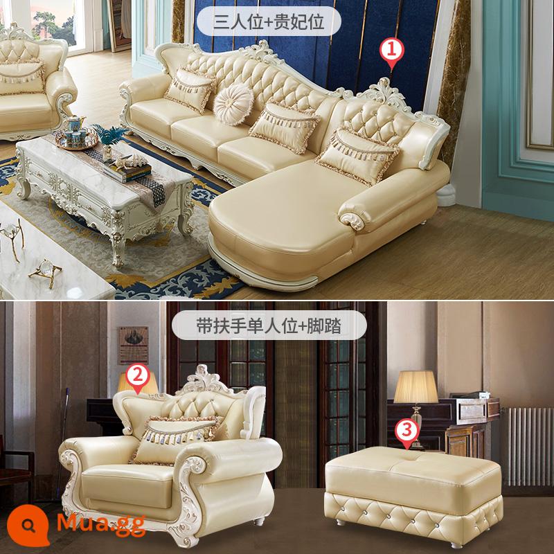 Phòng khách phòng khách châu Âu -kiểu dáng sofa kích thước đơn giản đơn giản sofa da châu Âu kết hợp phù hợp với ánh sáng sang trọng hiện đại tối giản hiện đại - Mua trọn bộ ghế sofa 690