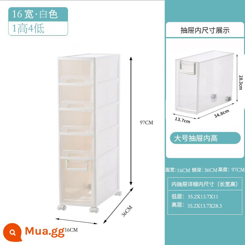 14 Cm Hẹp Khe Kệ Nhựa Vệ Sinh Kệ Đựng Loại Ngăn Kéo Tủ Bảo Quản Phòng Thay Đồ Xẻ Tủ Bảo Quản - 2010-[5 lớp-16 chiều rộng (1 cao 4 thấp)]