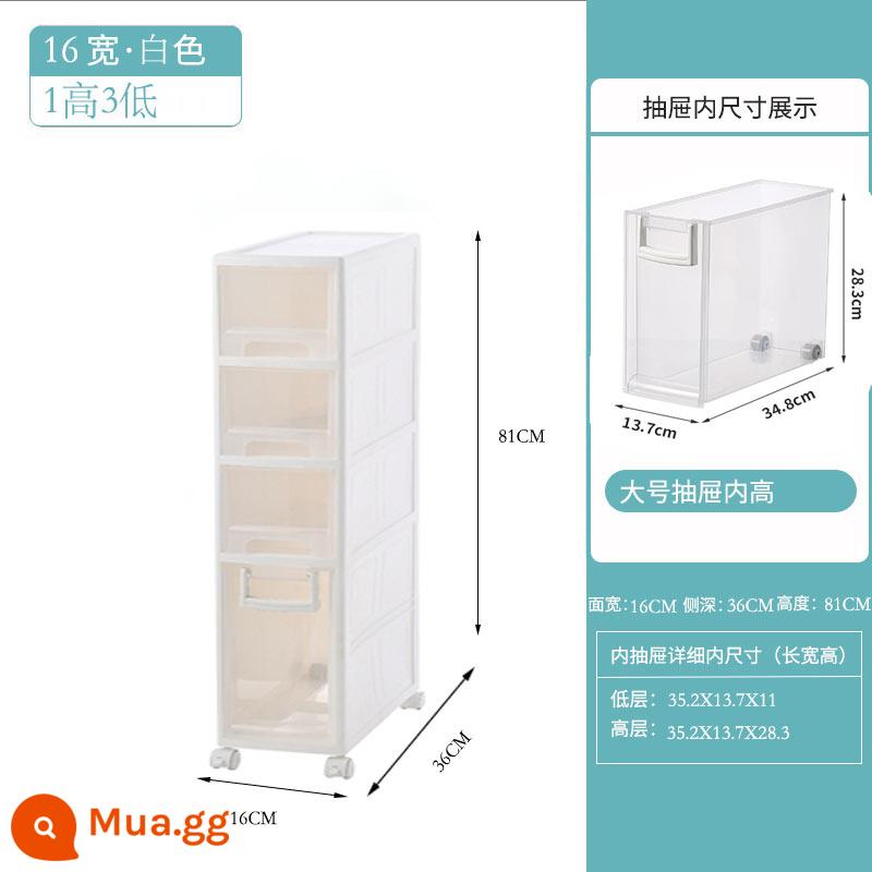 14 Cm Hẹp Khe Kệ Nhựa Vệ Sinh Kệ Đựng Loại Ngăn Kéo Tủ Bảo Quản Phòng Thay Đồ Xẻ Tủ Bảo Quản - 2010-[4 lớp-16 chiều rộng (1 cao 3 thấp)]