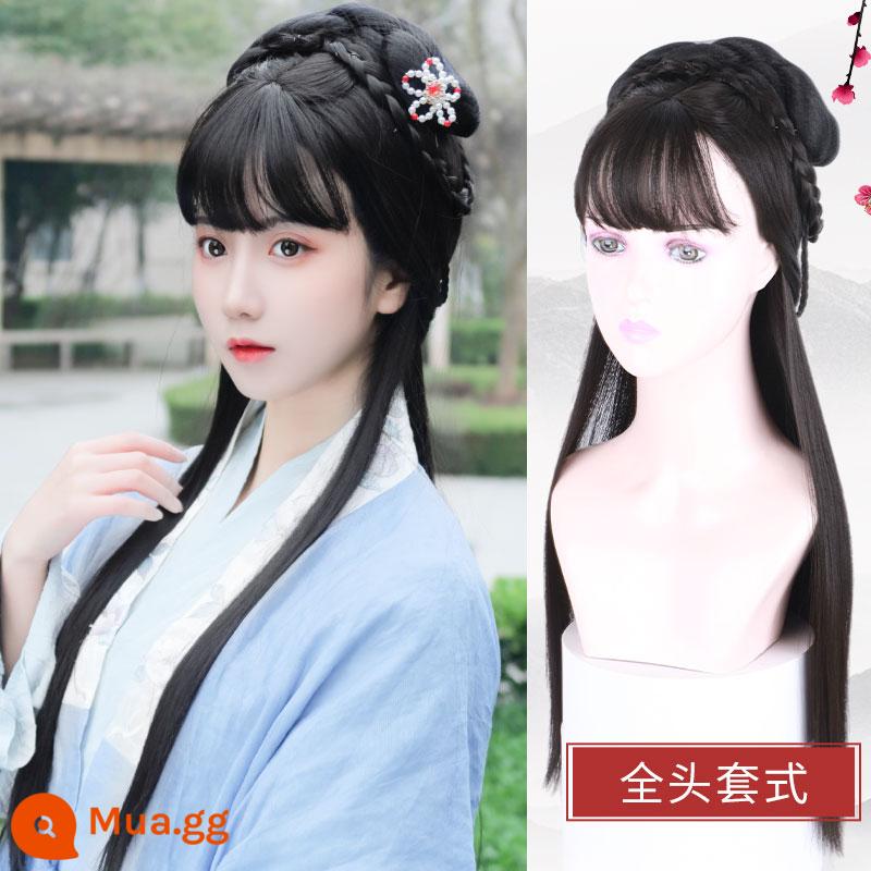 Tóc giả cổ kiểu tóc dài một mảnh kiểu Hanfu tóc dài thẳng có thể buộc phù hợp với phong cách trang phục cổ đại mũ đội đầu đầy đủ - 9120B-06