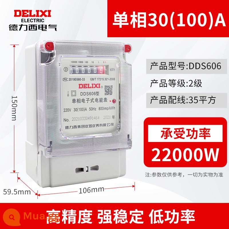 Đồng hồ điện một pha Delixi cho thuê nhà cho thuê nhà ba pha bốn dây 220v đồng hồ đo năng lượng điện điện tử thông minh độ chính xác cao - Công tơ điện một pha gia đình 30 (100) A công suất tối đa 22000 watt