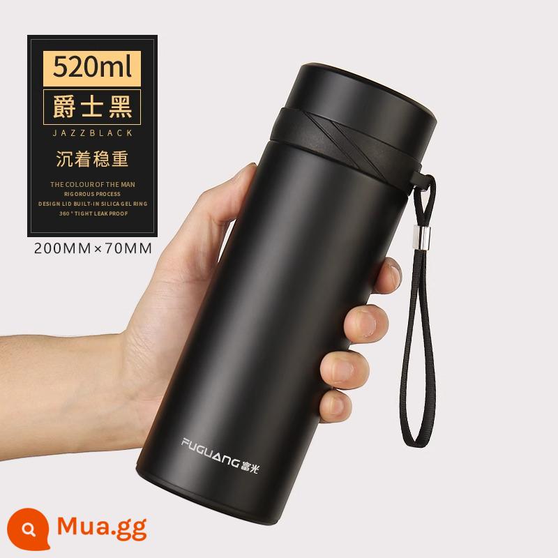 Cốc cách nhiệt Fuguang nam dung tích lớn 1000ml cốc nước inox cao cấp di động pha trà trên ô tô tách trà cốc - 520ml quý ông màu đen [khắc miễn phí]