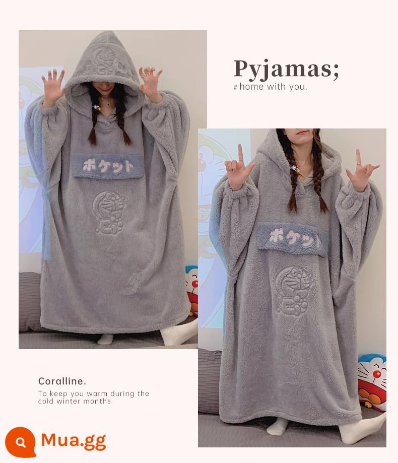 Pyjamas Winter Women Coral Velvet Velvet Đồ trang trí gia đình Phụ nữ Cặp đôi Mùa đông nam và nữ cùng lỏng lẻo Loose Great Great Great Great Great Plasma - KYX-A19901