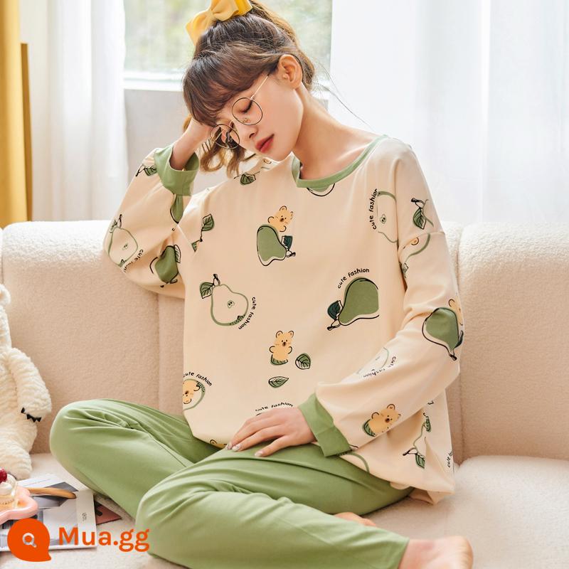 Bộ đồ thể thao nữ mùa xuân và mùa thu 2022 mới kích thước lớn giản dị cotton dày mùa thu và đầu mùa thu hai mảnh mùa thu tràn đầy sức sống cô gái - Áo thun Sydney