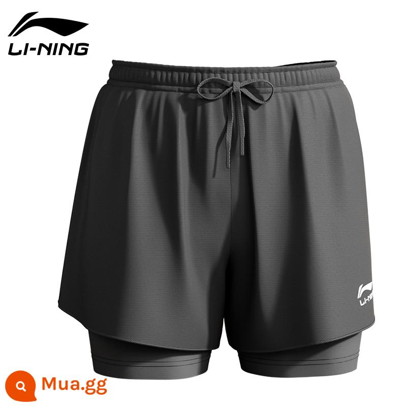 Li Ning Quần Bơi Nam 2023 Mới Áo Tắm Bé Trai Cỡ Lớn Chuyên Nghiệp Chống Xấu Bộ Quần Bơi Suối Nước Nóng Thiết Bị - 606 đen [quần lót boxer-kiểu mới 2023]