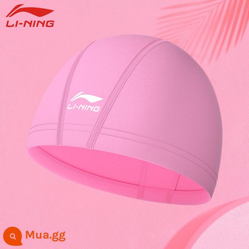 Li Ning vải mũ bơi Plus kích thước lớn chu vi vòng đầu không Lê đầu tóc dài nam nữ người lớn trẻ em mũ chống thấm nước - Mũ vải màu hồng 151 [mũ vải thoải mái]