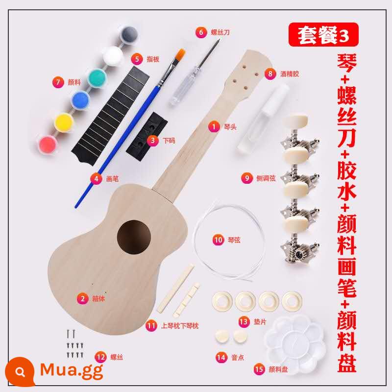 Nhà máy bán hàng trực tiếp cho người mới bắt đầu diy 7 tông màu lya qin crescent qin portable vẽ tay lắp ráp vật liệu sơn trọn gói - Bảng cọ sơn piano + keo tuốc nơ vít