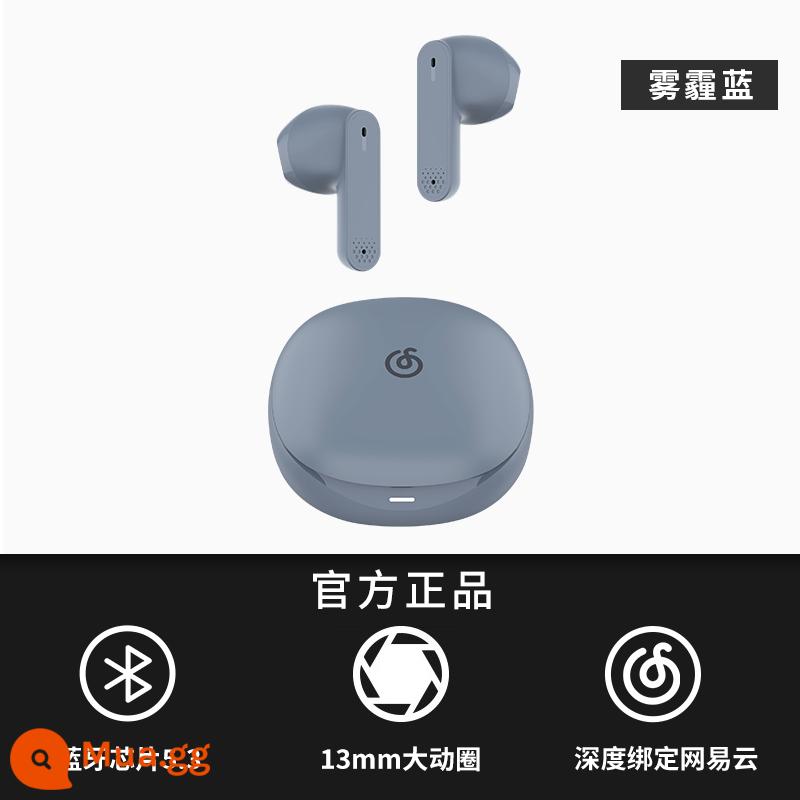 Tai nghe Bluetooth NetEase Newbuds Bluetooth không dây in-ear thể thao giảm tiếng ồn thích hợp cho Huawei Apple chế độ chờ siêu dài - Haze Blue [Bluetooth 5.3+13mm cuộn dây động lớn+ràng buộc NetEase Cloud Music]