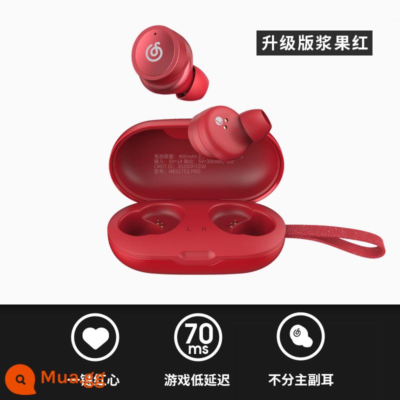 Netease Yunyinle Tai nghe Bluetooth thực sự không dây Động cơ không dây Thể thao Tháo nhiễu Earlores phù hợp với Huawei Apple Universal Single -Hear Ultra -Long Standby Cao -quet - Phiên bản nâng cấp Berry Red [trái tim đỏ chỉ bằng một cú nhấp chuột + độ trễ thấp của trò chơi 70ms + không phân biệt giữa tai chính và tai phụ]