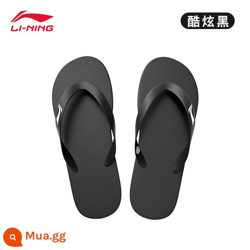 Dép xỏ ngón Li Ning nam xỏ ngón mới dép đi biển mùa hè chống trượt thương hiệu dép đi trong nhà chịu mài mòn - Dép tông đen [kiểu mới 2023/chống trượt và khử mùi/không mài chân]