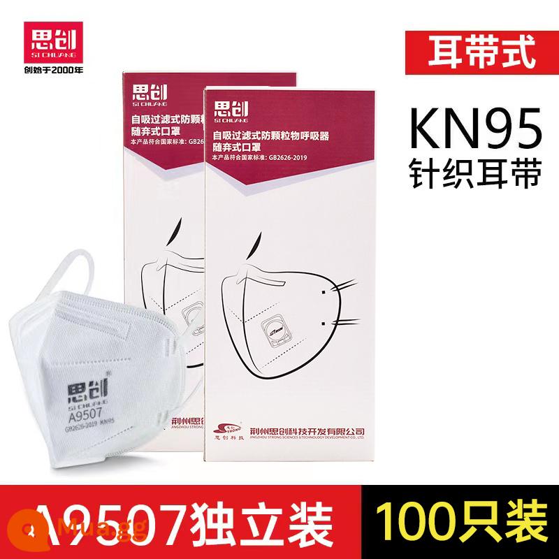 Mặt nạ chìm Kn95 Bụi -Proof, Air -breathability Anti -ple - Khẩu trang trắng [KN95] A9507 100 miếng (dây đeo tai)