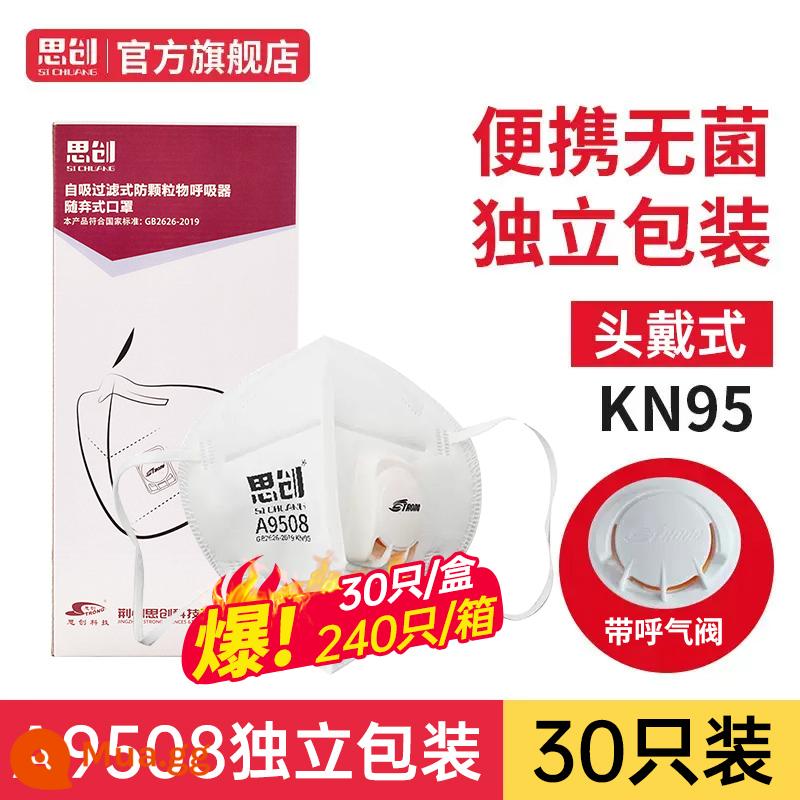 Mặt nạ chìm Kn95 Bụi -Proof, Air -breathability Anti -ple - Trắng [Cấp KN95] Khẩu trang A9508 30 miếng (đeo đầu có van)