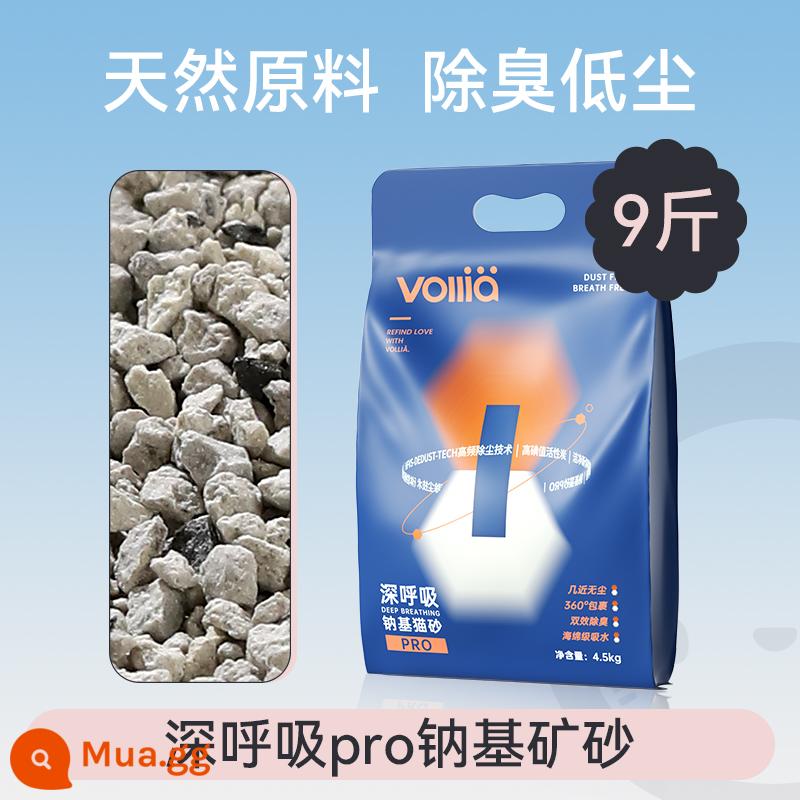 Vilia thở sâu pro cát khoáng gốc natri cát vệ sinh cho mèo bị hỏng bentonit than hoạt tính quặng khử mùi cho mèo không bụi - Túi đơn [4,5kg]