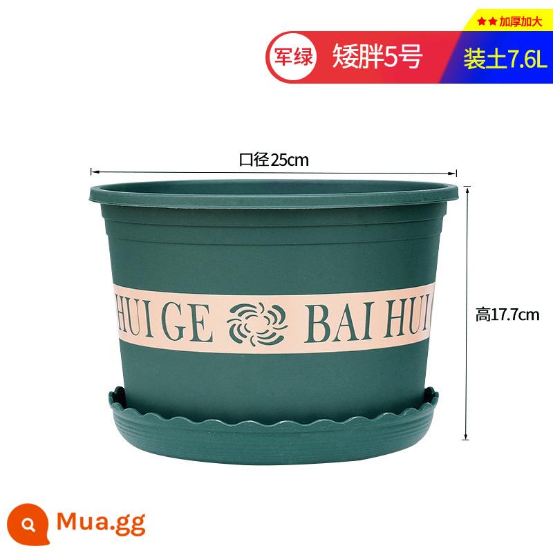 Chậu hoa nhựa hộ gia đình dày gallon nồi giỏ treo phong lan cây cảnh nhỏ thêm đường kính lớn gallon chậu hoa đặc biệt giải phóng mặt bằng - Số 5 Gallon ngắn [2 chậu]