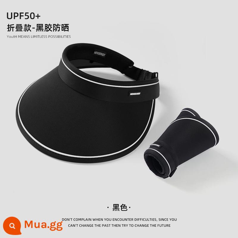 UPF50 + Mùa Hè Vành Lớn Hat Nữ UV Chống Tia UV Trống Top Hat Đi Xe Đạp Mặt Hat - [Có thể nâng cấp để cuộn] Đen